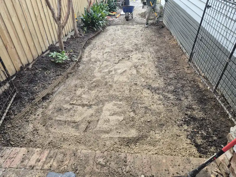 New compacted base and screeded bedding