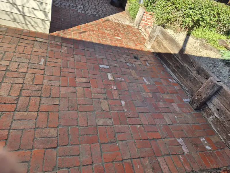 Recycled brick patio paving
