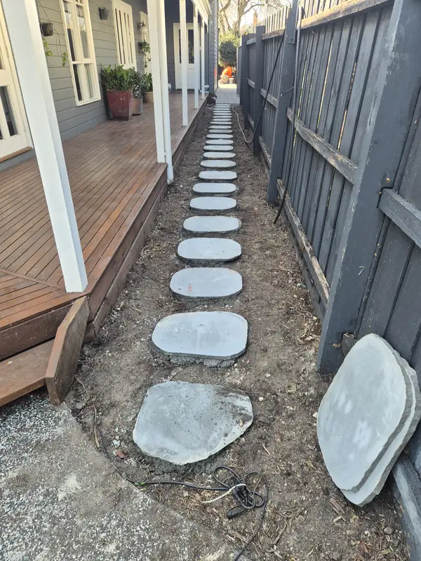 During: stones set on mortar by Antonio PrimeScape Construction