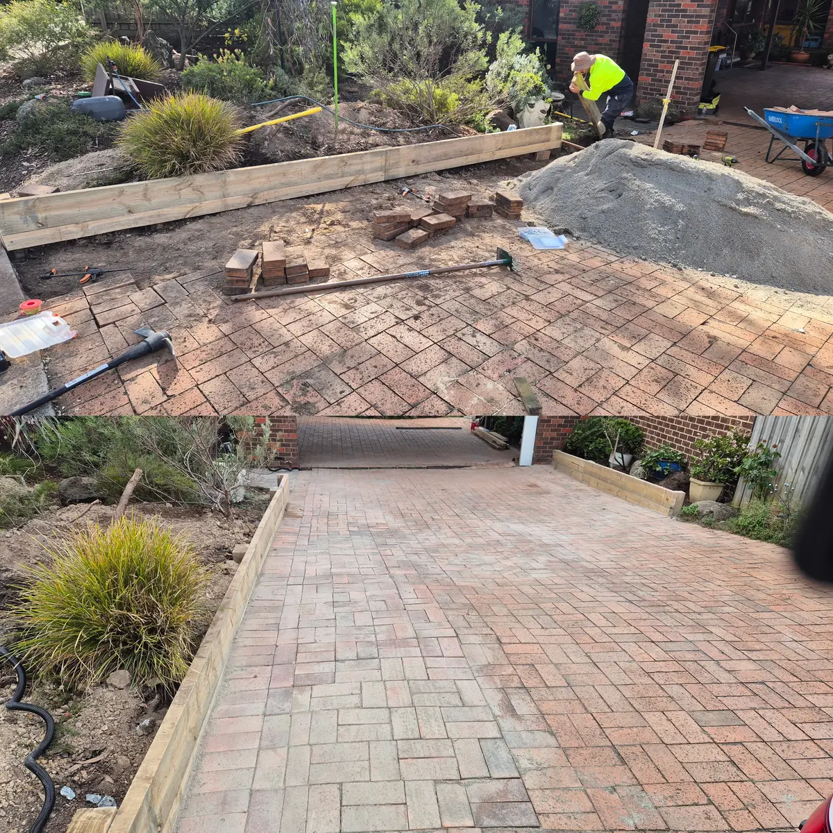 driveway paving project completed in Ormond Melbourne by Antonio PrimeScape Construction