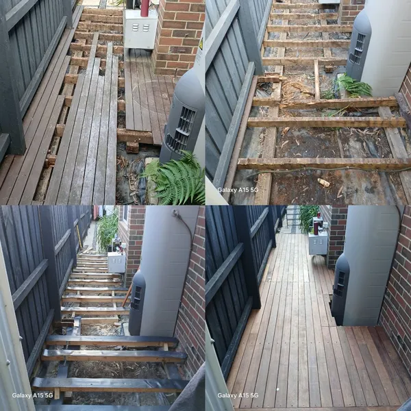 Flagstone crazy paving winding path