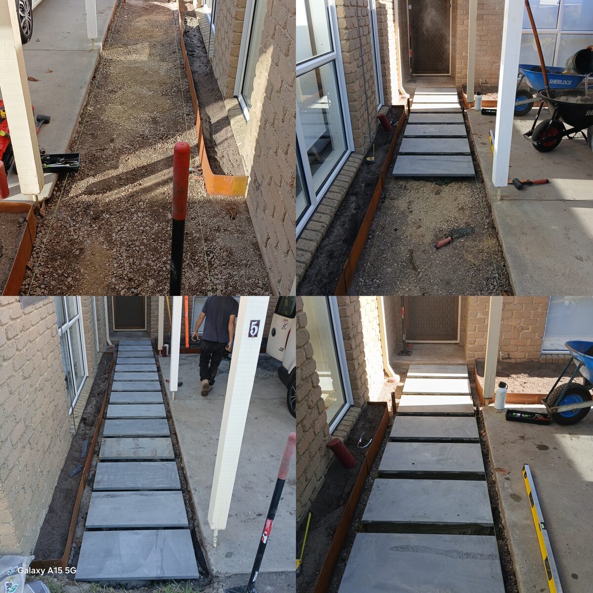 Bluestone paving side path