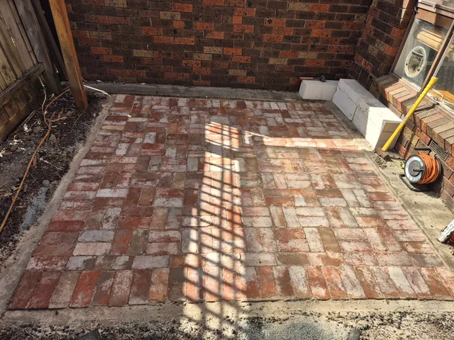 Brick herringbone patio paving, Melbourne — Antonio PrimeScape Construction